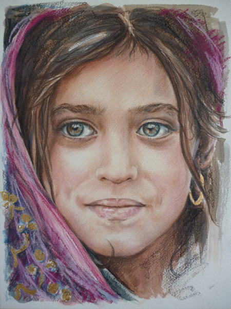 girl with pink veil